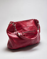 Vintage Y2K 00s Jimmy Choo Hot Pink Large Leather Hobo Shoulder Bag