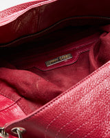 Vintage Y2K 00s Jimmy Choo Hot Pink Large Leather Hobo Shoulder Bag