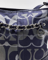 Vintage Y2K 00s Coach Optic Metallic Signature Jacquard Canvas Crossbody Bag