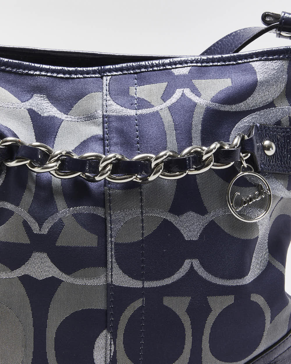 Vintage Y2K 00s Coach Optic Metallic Signature Jacquard Canvas Crossbody Bag