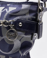 Vintage Y2K 00s Coach Optic Metallic Signature Jacquard Canvas Crossbody Bag