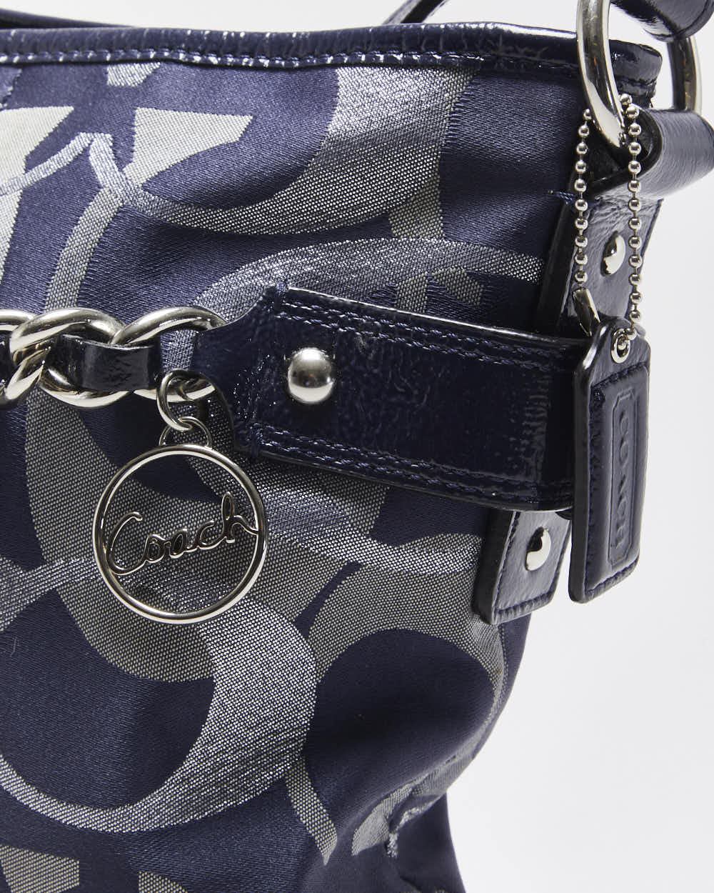 Vintage Y2K 00s Coach Optic Metallic Signature Jacquard Canvas Crossbody Bag