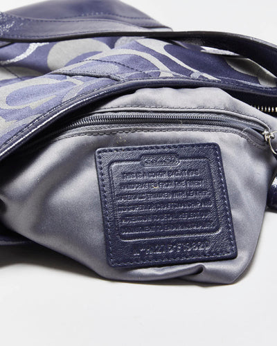 Vintage Y2K 00s Coach Optic Metallic Signature Jacquard Canvas Crossbody Bag