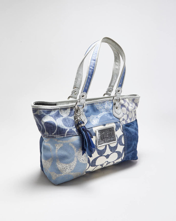 Vintage Y2K 00s Coach Poppy Denim Patchwork Shoulder Bag