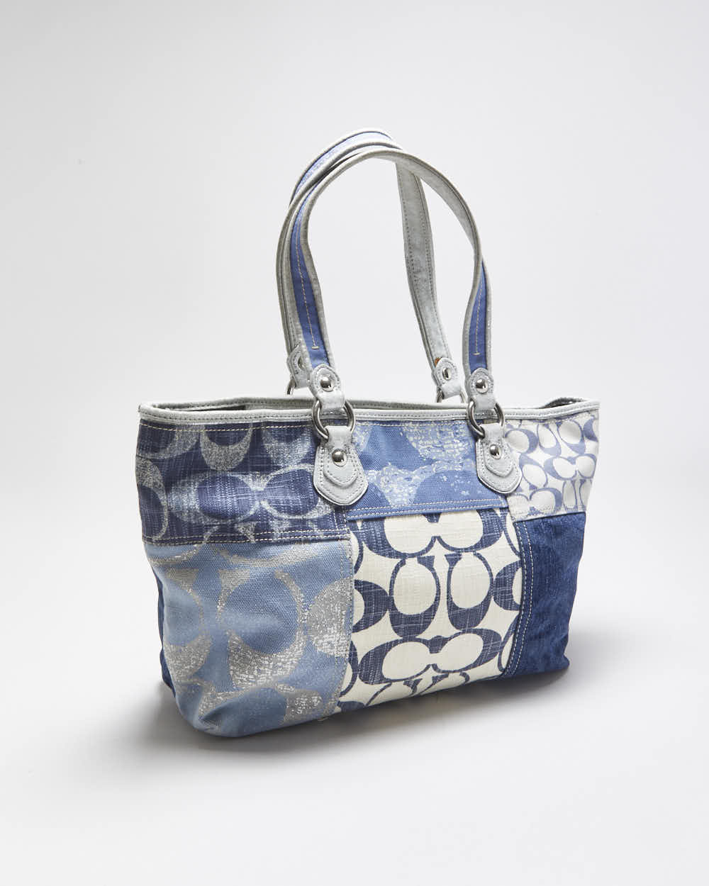 Vintage Y2K 00s Coach Poppy Denim Patchwork Shoulder Bag