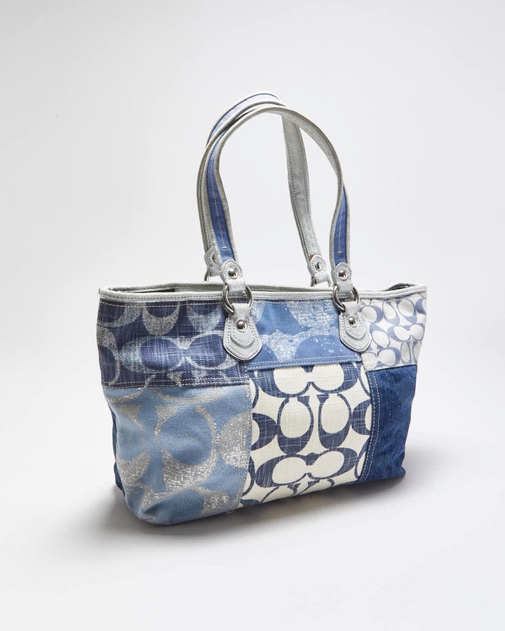 Vintage Y2K 00s Coach Poppy Denim Patchwork Shoulder Bag