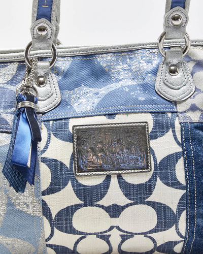 Vintage Y2K 00s Coach Poppy Denim Patchwork Shoulder Bag