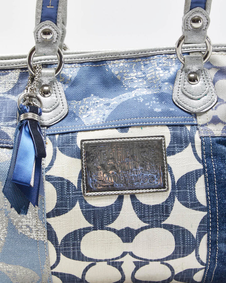 Vintage Y2K 00s Coach Poppy Denim Patchwork Shoulder Bag