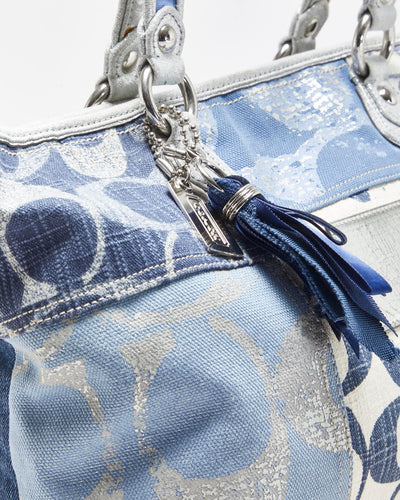 Vintage Y2K 00s Coach Poppy Denim Patchwork Shoulder Bag