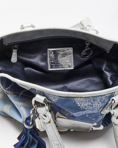 Vintage Y2K 00s Coach Poppy Denim Patchwork Shoulder Bag
