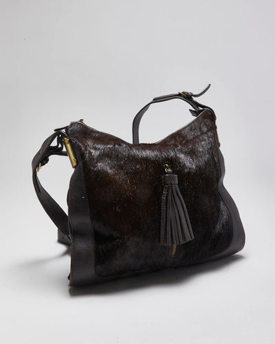 Vintage Aqua Madonna Cowhide Handbag