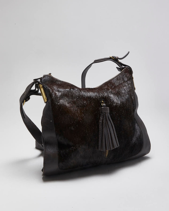 Vintage Aqua Madonna Cowhide Handbag