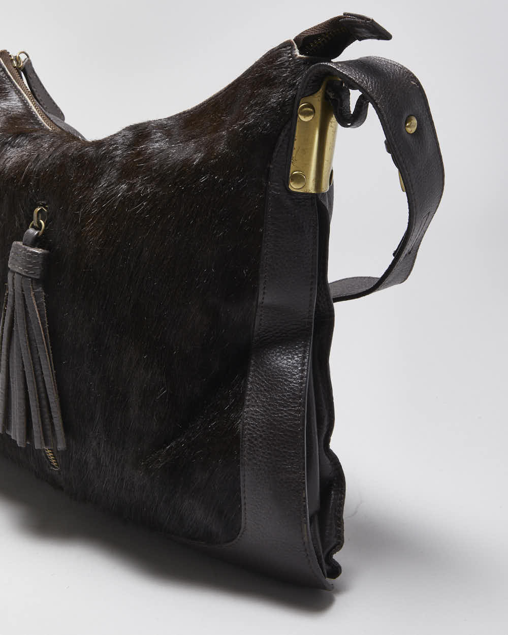 Vintage Aqua Madonna Cowhide Handbag