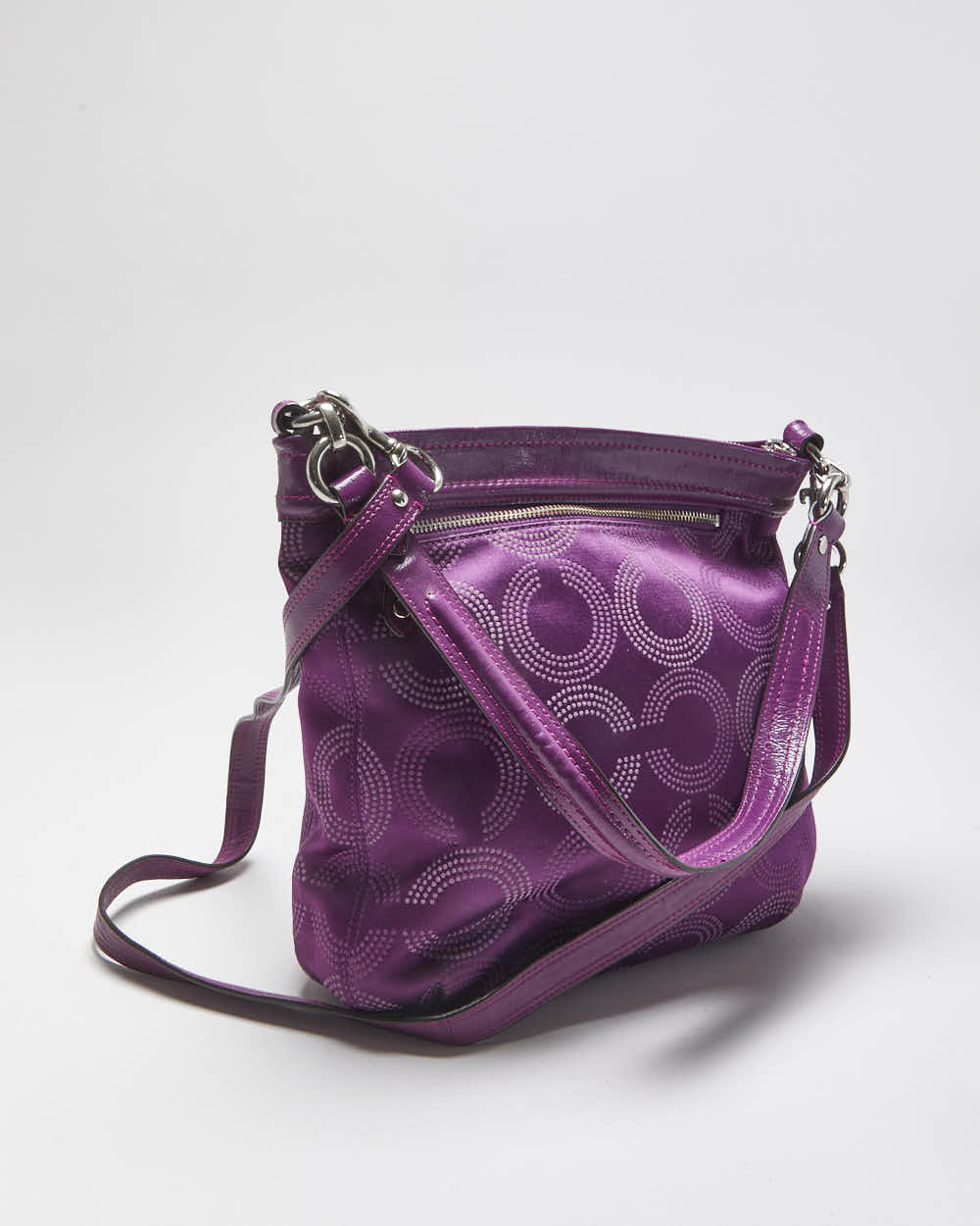 Vintage Y2K 00s Coach Ashley Dotted Op Art Signature Satin Shoulder / Crossbody Bag