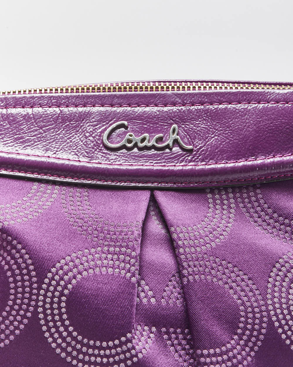 Vintage Y2K 00s Coach Ashley Dotted Op Art Signature Satin Shoulder / Crossbody Bag