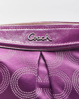 Vintage Y2K 00s Coach Ashley Dotted Op Art Signature Satin Shoulder / Crossbody Bag
