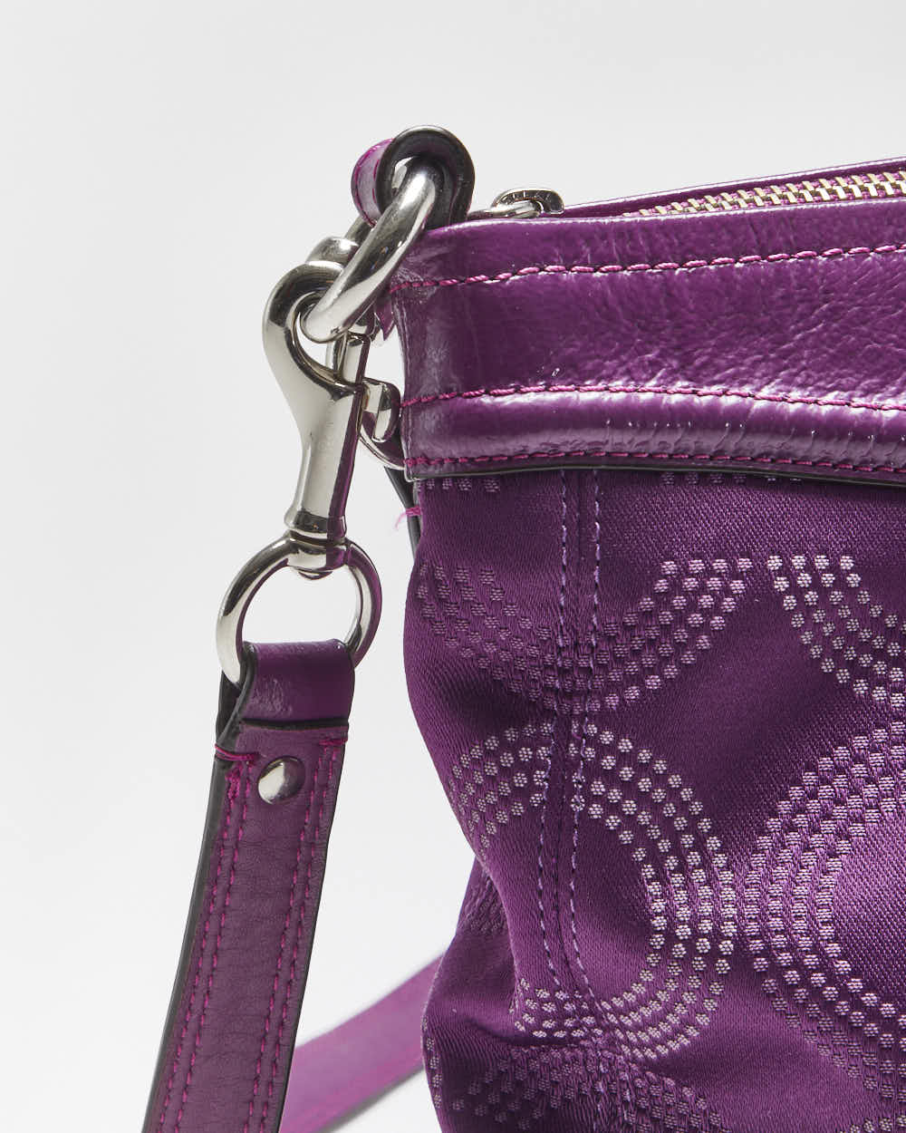 Vintage Y2K 00s Coach Ashley Dotted Op Art Signature Satin Shoulder / Crossbody Bag