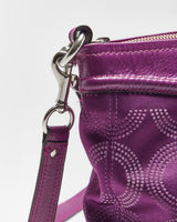 Vintage Y2K 00s Coach Ashley Dotted Op Art Signature Satin Shoulder / Crossbody Bag