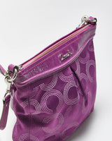Vintage Y2K 00s Coach Ashley Dotted Op Art Signature Satin Shoulder / Crossbody Bag