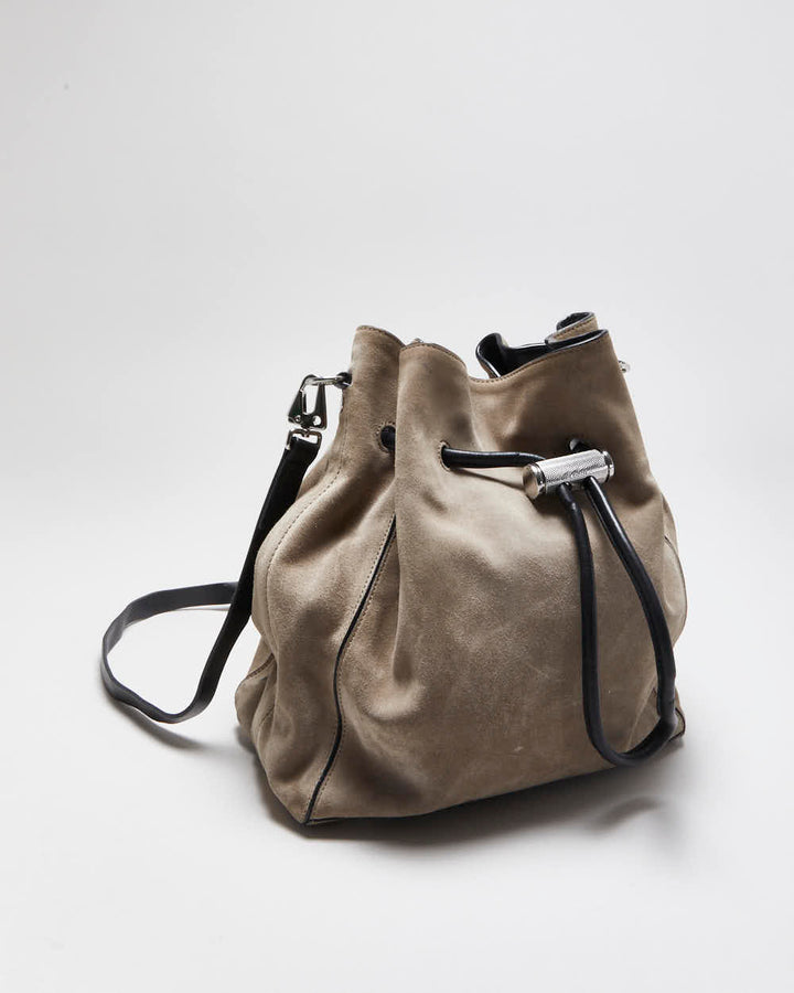 Vintage Rag & Bone Grey Suede Bucket Bag