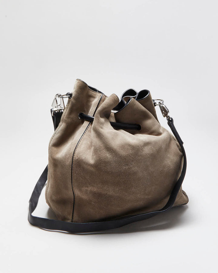 Vintage Rag & Bone Grey Suede Bucket Bag