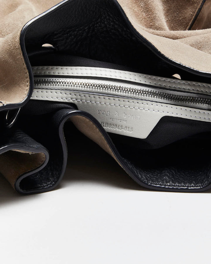 Vintage Rag & Bone Grey Suede Bucket Bag