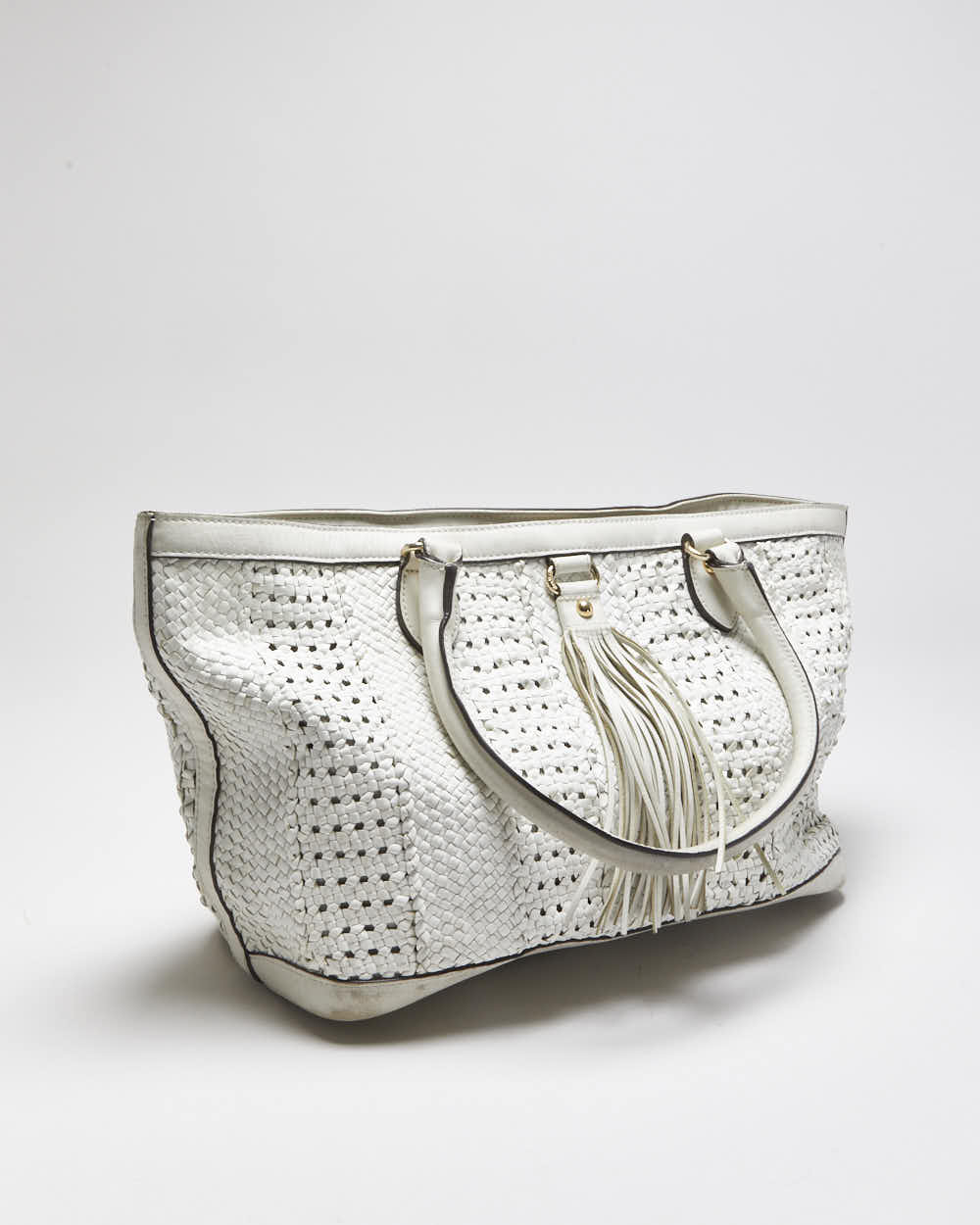 Vintage Y2K 00s MaxMara Woven Large Leather Tote Bag