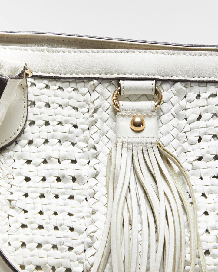 Vintage Y2K 00s MaxMara Woven Large Leather Tote Bag