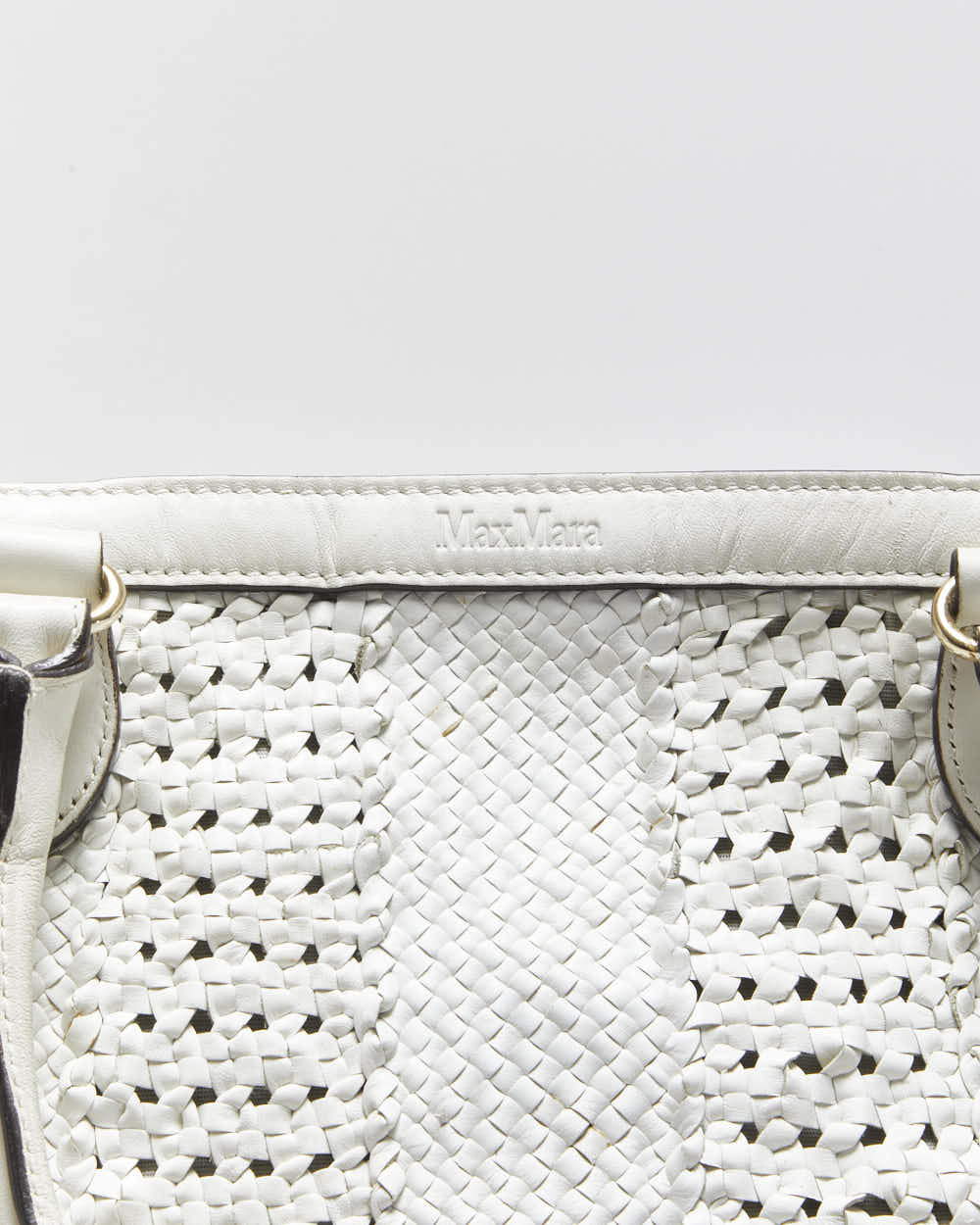 Vintage Y2K 00s MaxMara Woven Large Leather Tote Bag