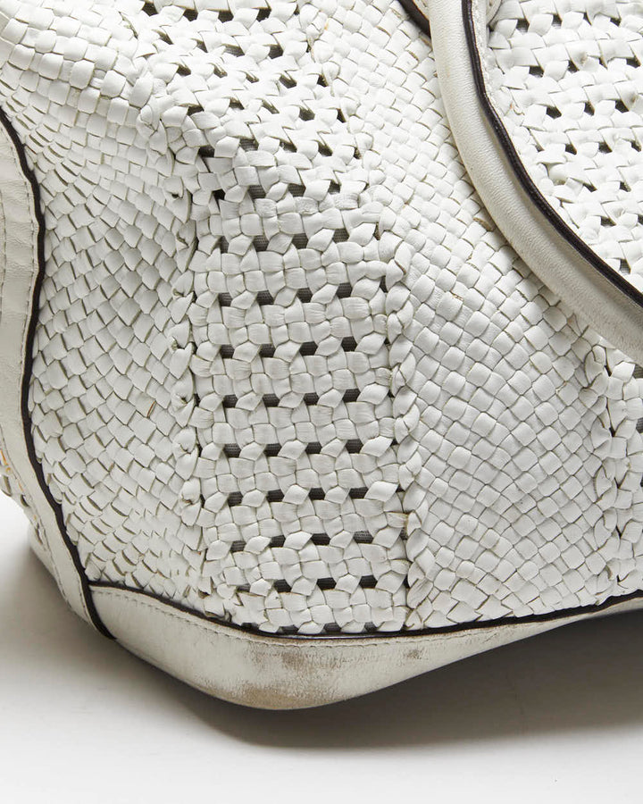 Vintage Y2K 00s MaxMara Woven Large Leather Tote Bag