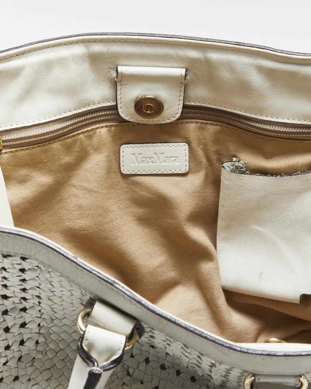 Vintage Y2K 00s MaxMara Woven Large Leather Tote Bag