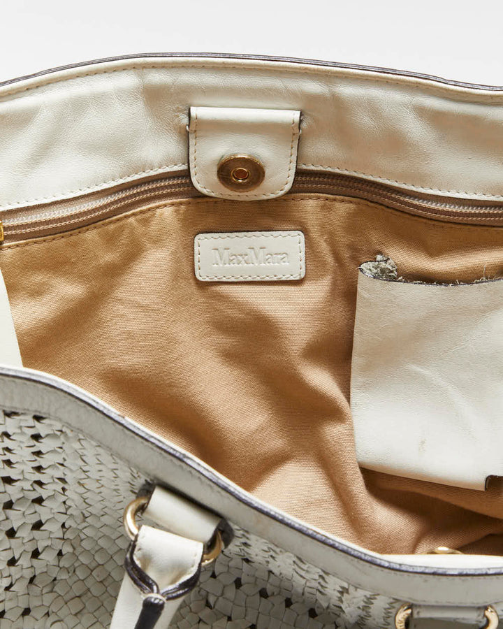 Vintage Y2K 00s MaxMara Woven Large Leather Tote Bag