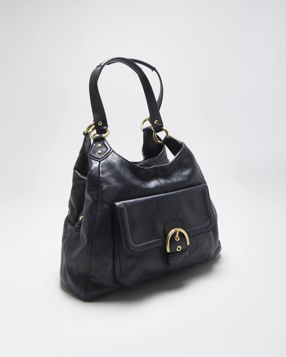 Vintage Y2K 00s Coach Campbell Hobo Black Leather Shoulder Bag