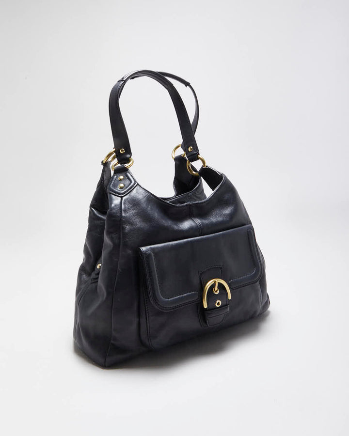 Vintage Y2K 00s Coach Campbell Hobo Black Leather Shoulder Bag