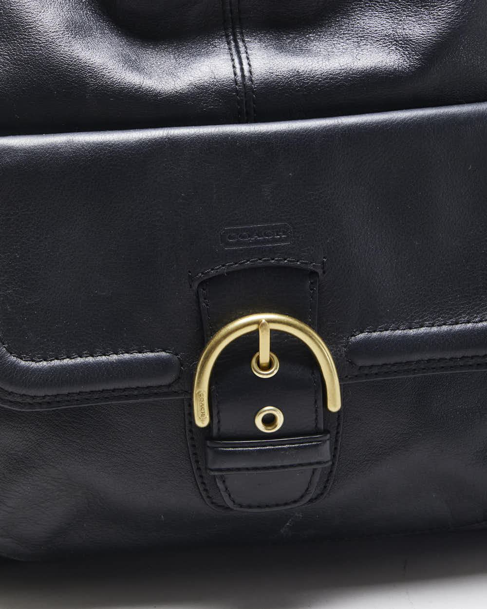 Vintage Y2K 00s Coach Campbell Hobo Black Leather Shoulder Bag