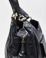 Vintage Y2K 00s Coach Campbell Hobo Black Leather Shoulder Bag