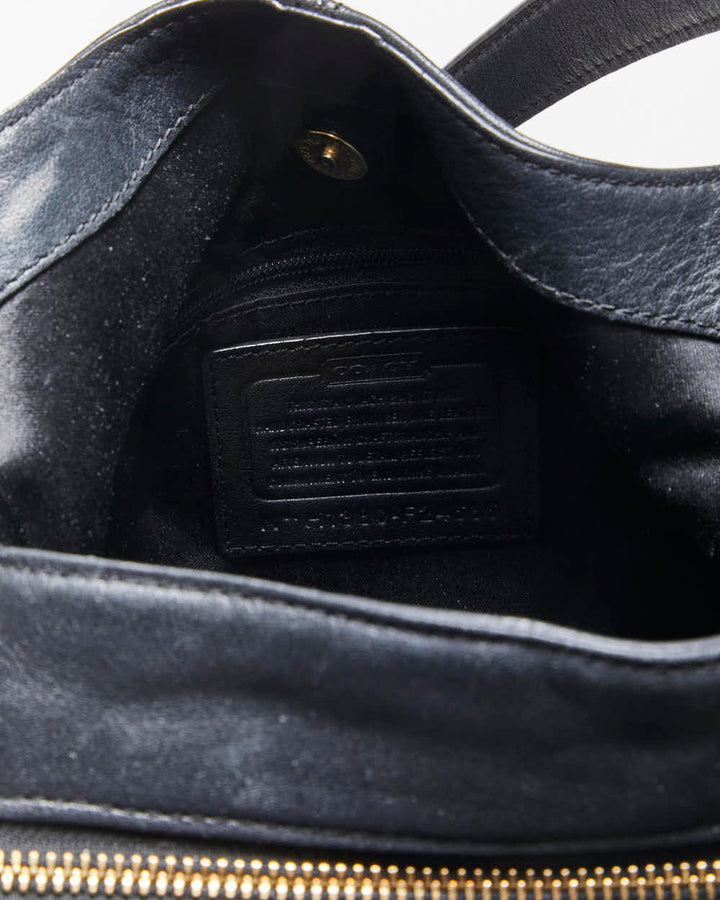 Vintage Y2K 00s Coach Campbell Hobo Black Leather Shoulder Bag