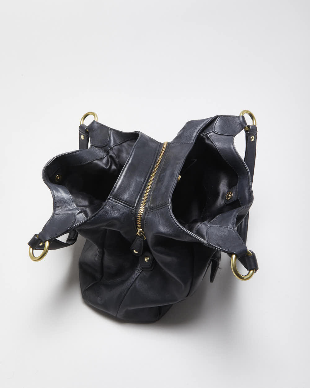 Vintage Y2K 00s Coach Campbell Hobo Black Leather Shoulder Bag