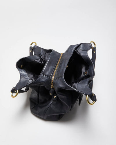 Vintage Y2K 00s Coach Campbell Hobo Black Leather Shoulder Bag