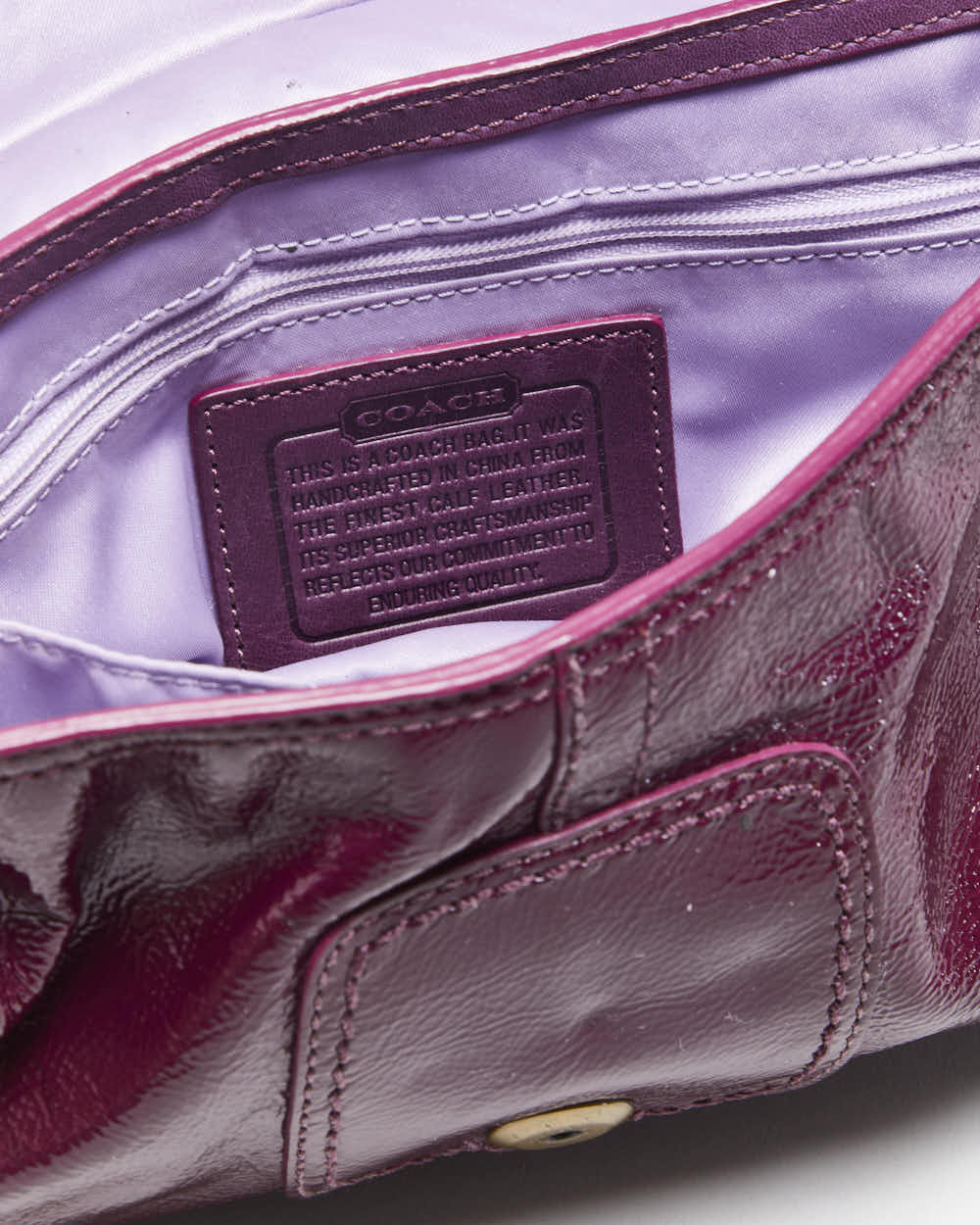 Vintage Y2k 00s Coach Sufflette Patent Handbag