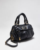 Vintage Y2K 00s Marc By Marc Jacobs Twisted Q Groove Satchel Leather Crossbody / Shoulder Bag