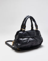 Vintage Y2K 00s Marc By Marc Jacobs Twisted Q Groove Satchel Leather Crossbody / Shoulder Bag