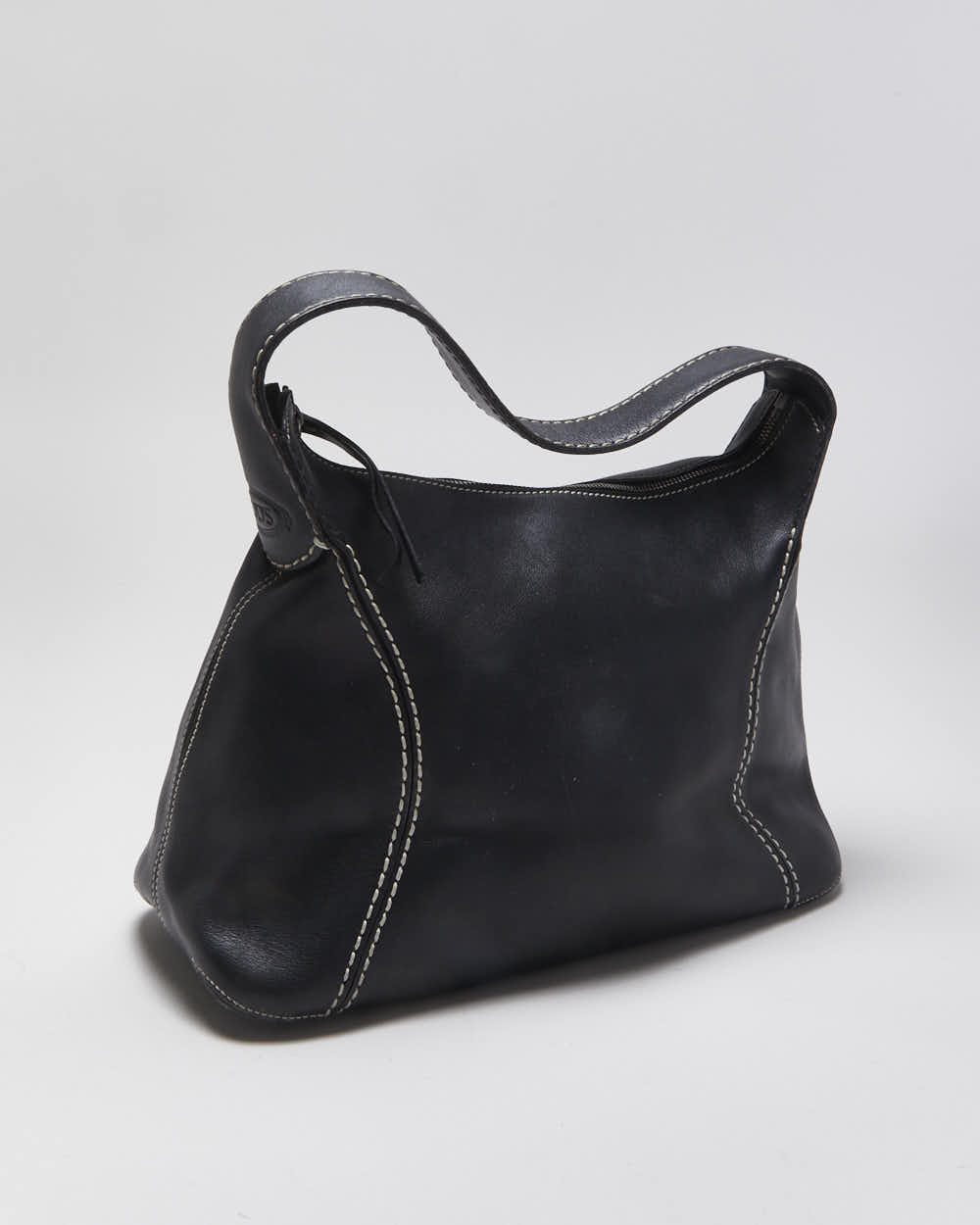 Vintage Tod's Leather Contrast Stitch Handbag
