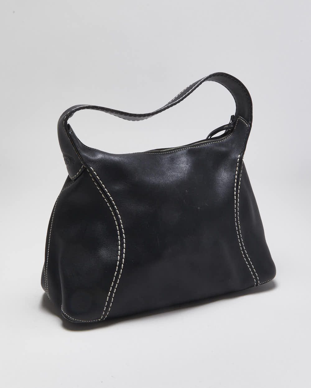 Vintage Tod's Leather Contrast Stitch Handbag