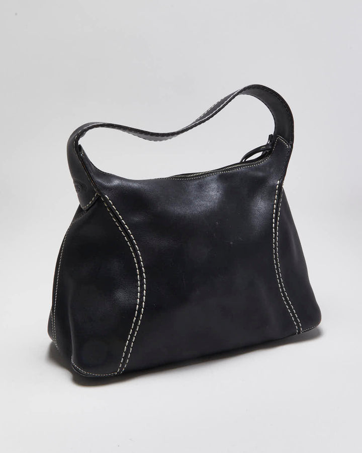 Vintage Tod's Leather Contrast Stitch Handbag