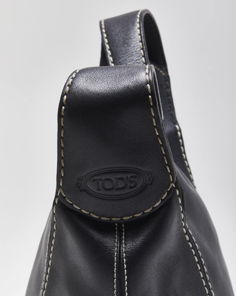 Vintage Tod's Leather Contrast Stitch Handbag