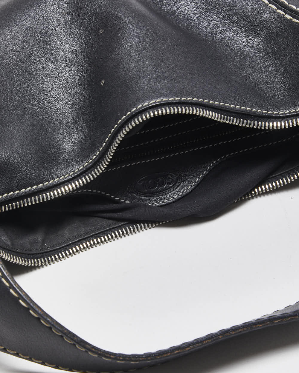 Vintage Tod's Leather Contrast Stitch Handbag