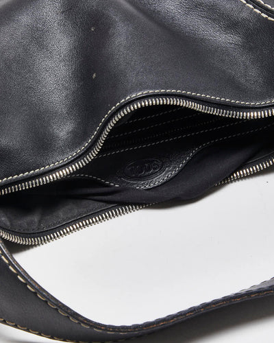 Vintage Tod's Leather Contrast Stitch Handbag