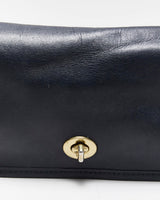 Vintage Coach Penny Pocket Navy Leather Flap Crossbody Shoulder Bag