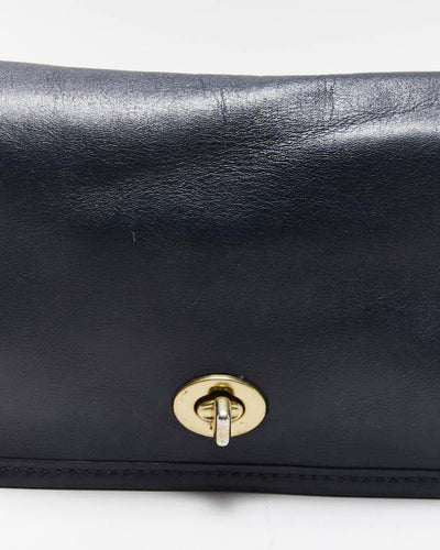 Vintage Coach Penny Pocket Navy Leather Flap Crossbody Shoulder Bag